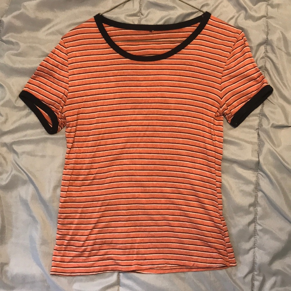 TJ Maxx thin orange striped t-shirt